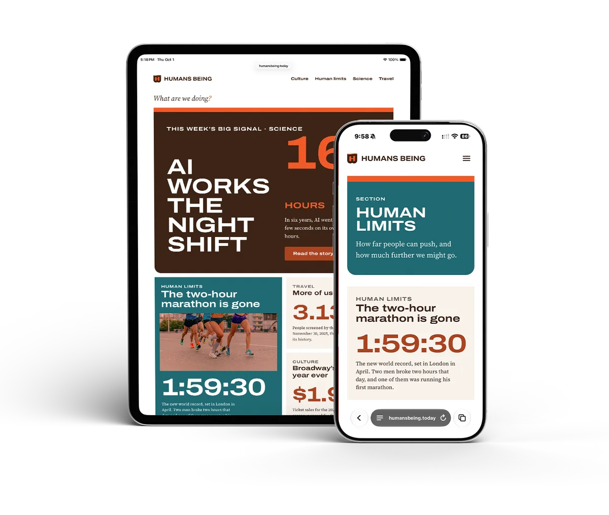 Humans Being: Site design