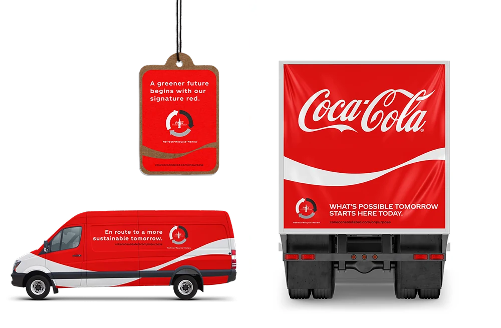 Coca-Cola: Hang tag, van and box truck graphics